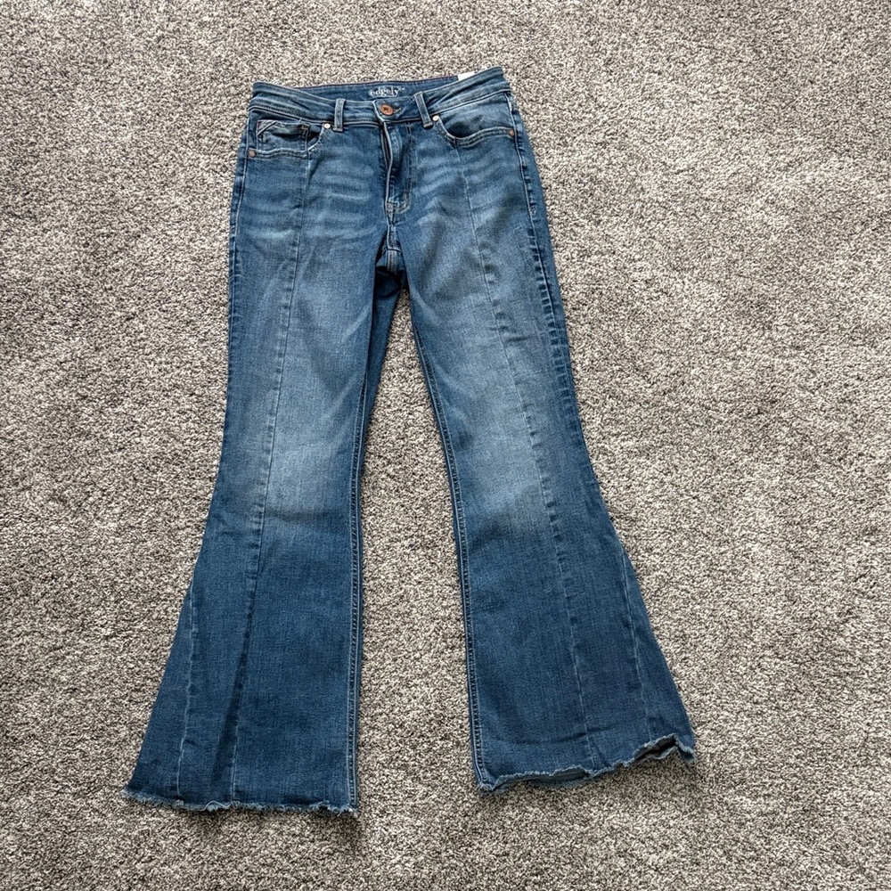 Edgely Flare Jeans with pin tuck detail
